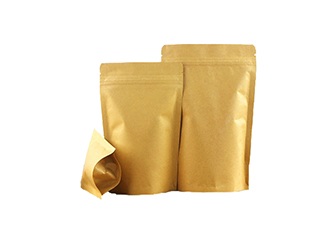 Brown Kraft Paper Stand Up Bag With Aluminum Plating